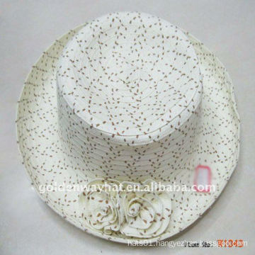 Ladies fashion straw boater hat paper straw hat